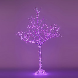 Luci da Esterno  Albero con 800 Led, Colore Rosa, Effetto Flashing, H. 2,5m